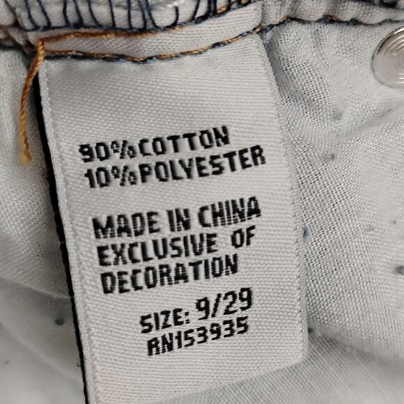 Fashion FWD Destroyed Jeans Size 9/29 Light Blue Wash Button Fly High Rise - Picture 6 of 7